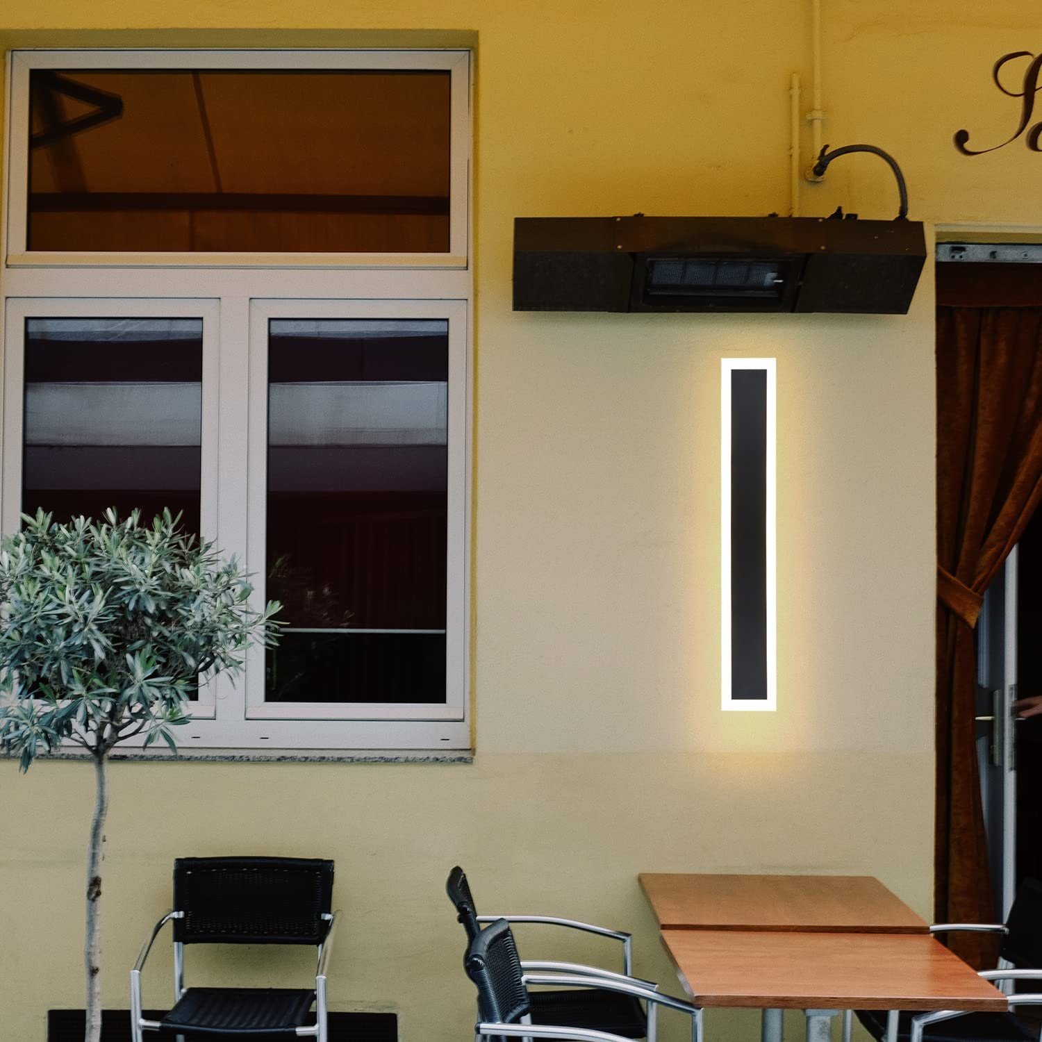 NETTLIFE Kinkiet zewnętrzny LED: kinkiet wewnętrzny o długości 50 cm, 10 W, czarny kinkiet, 3000 K, nowoczesna lampa zewnętrzna IP65 - 6