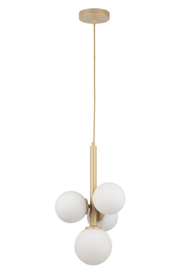 Lampa wisząca Perla złoto-biała 4xG9x12W dekoracyjna wym: 100 x 27 x 12 cm szkło SIGMA