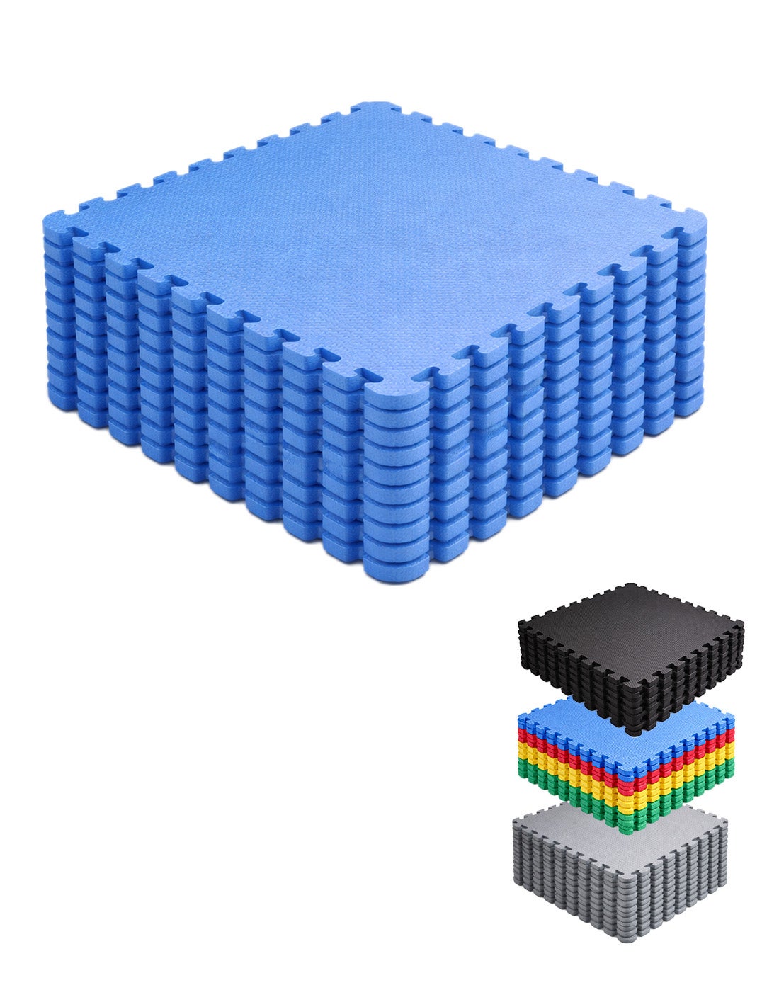 Jardin202 - esterilla puzzle para suelos de gimnasio y | protección de goma 60x60 cm | colchoneta antideslizante | 40 piezas - 14,4 m² (azul)