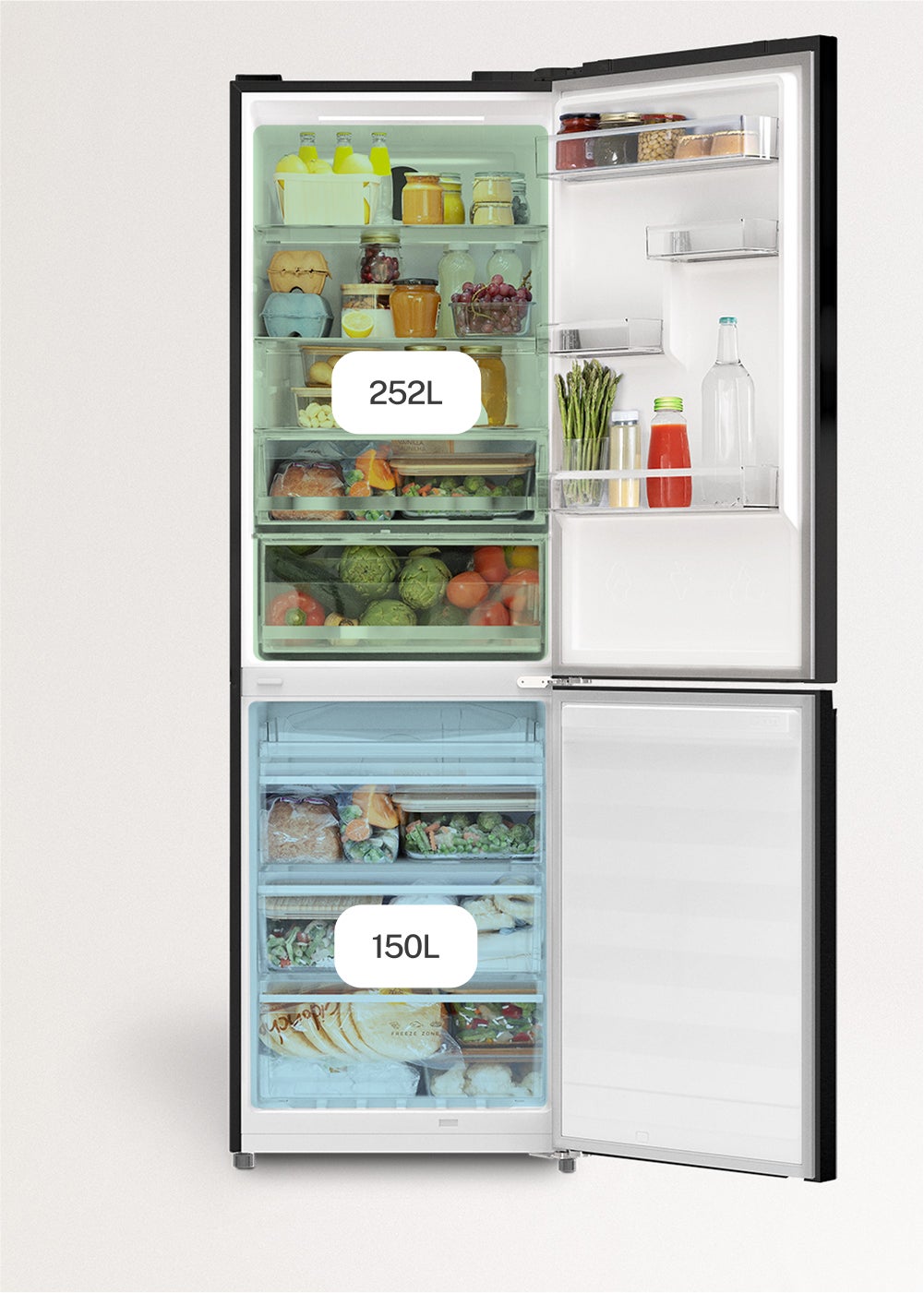 CREATE - FRIDGE STUDIO COMBI PRO 402 - Réfrigérateur-congélateur combiné 402L No Frost avec Space Pro et Care+- Sable - 5