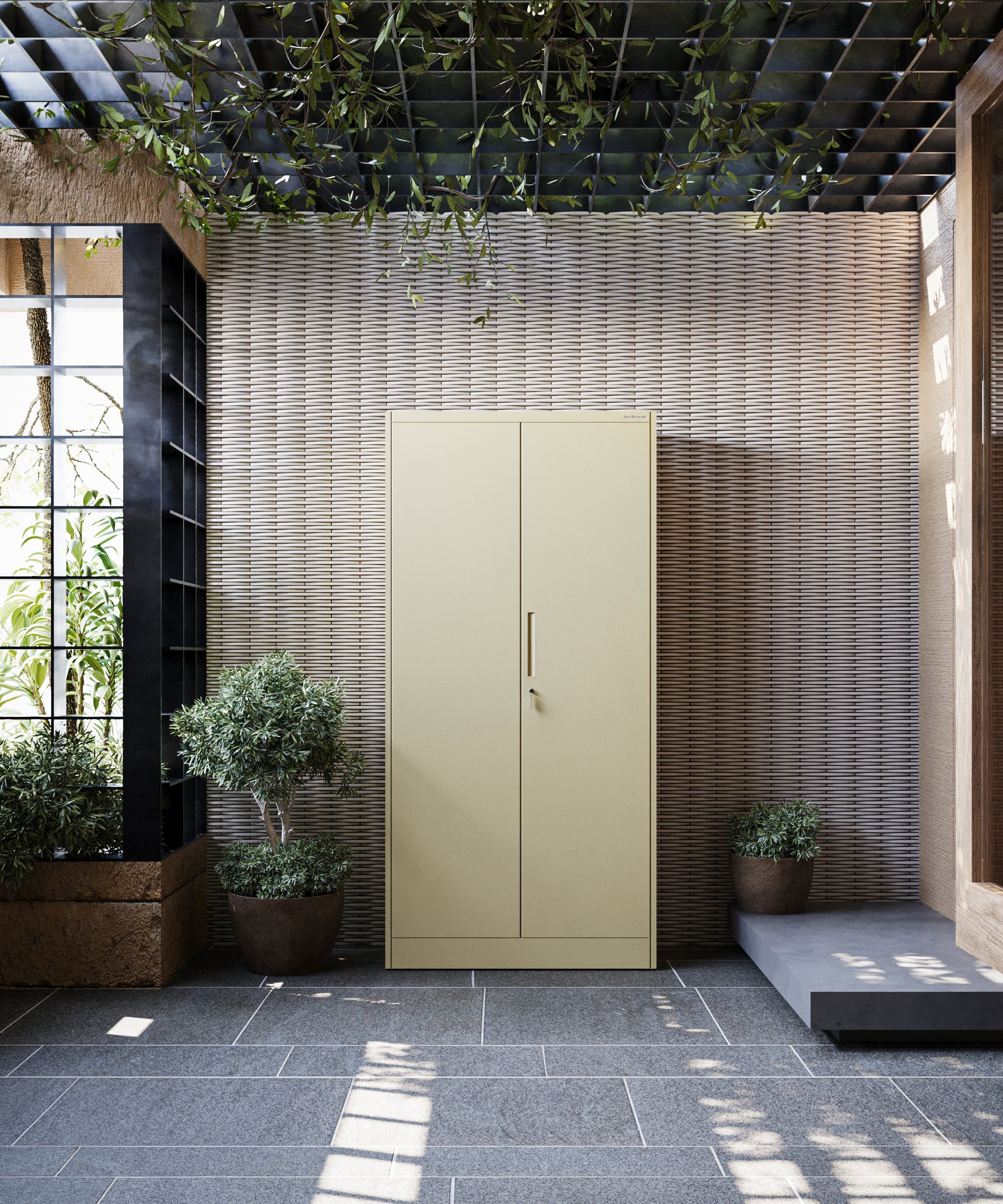 Armoire de Bureau de Rangement en Métal Verrouillable Beige Pastel 185 cm x 90 cm x 45 cm - 5