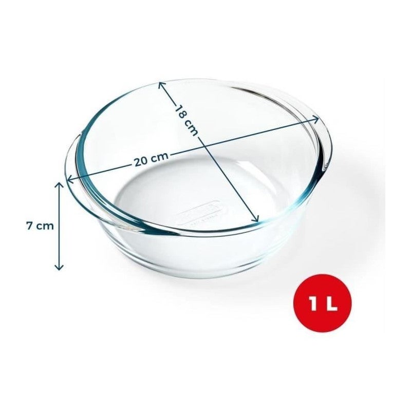 Pyrex Fontana Per Forno E Airfryer In Vetro 26 Cm - 2,3L - Adatta A Microonde E Congelatore - Made In France