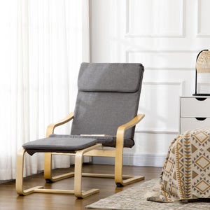 Poltrona Relax Con Braccioli E Telaio Legno Massello - Sedia Lounge Per Soggiorno E Camera, Seduta 56.5x57 Cm, Load 150 Kg