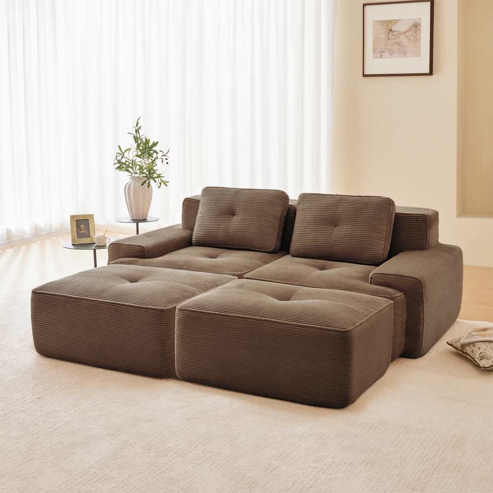 Sofa modułowa U Cloud, 2-osobowa, wygodna, przyjazna zwierzętom, nie wymaga montażu