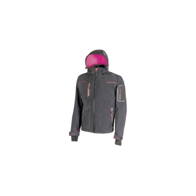 Veste Softshell de travail Space Lady Gris Fushia - U Power - Taille M