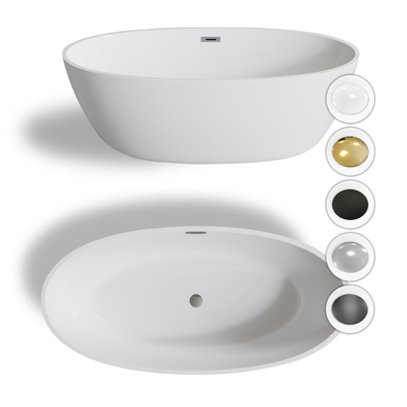 Wanna REYKJAVIK 175X100X58 AKCESORIA SREBRNE (KOREK I PRZELEW)