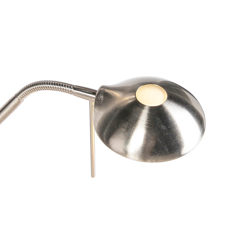 Qazqa moderne lampadaire uplighter avec bras de lecture - Diva - acier, rond, led intégrée 18w incluse, Integrated led, - 5