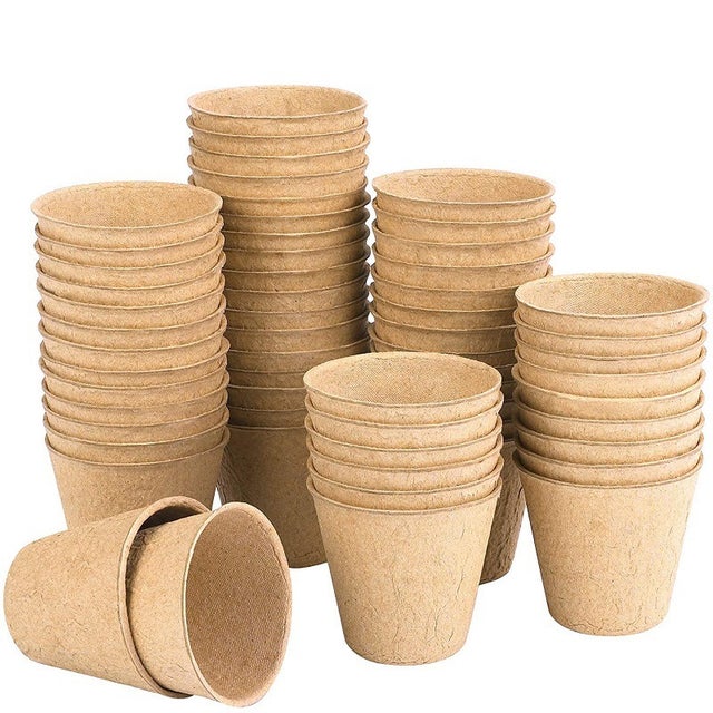 Lot de 50 Pots de Semis de Plante,6 CM Pot de Culture pour Semis,Godets de Rempotage Degradable