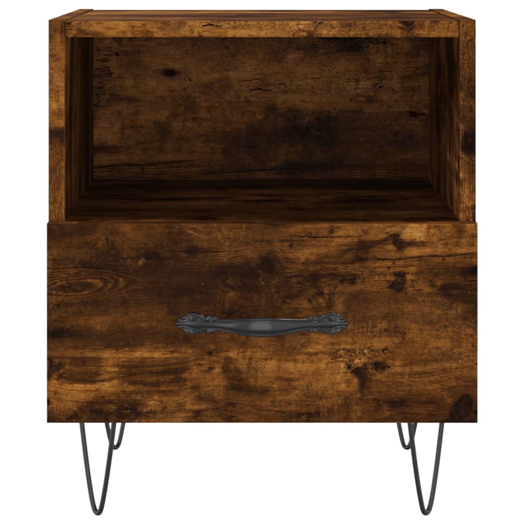 Table de chevet chêne fumé 40x35x47,5 cm bois d’ingénierie - 3