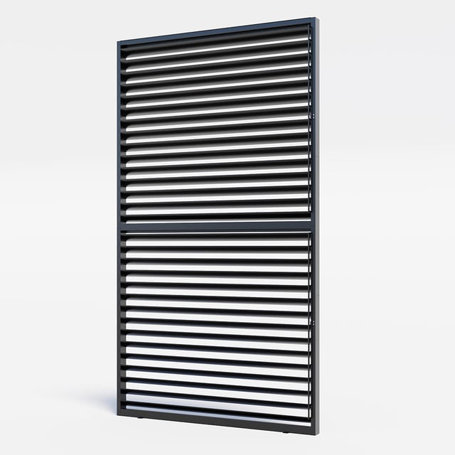 Brise soleil paroi ajourée à lame orientable en aluminium 90 x 238 cm pour pergola ou installation seule Gris anthracite