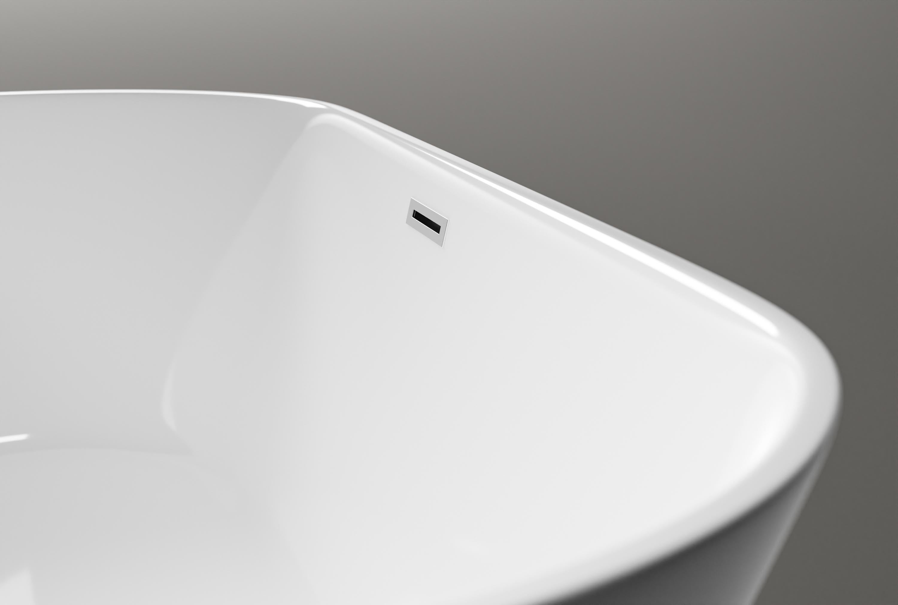 BERNSTEIN - Bañera exenta ovalada de acrílico 180x80x58cm Blanco brillo + desagüe y rebosadero - ROMA PLUS 2.0 - 5
