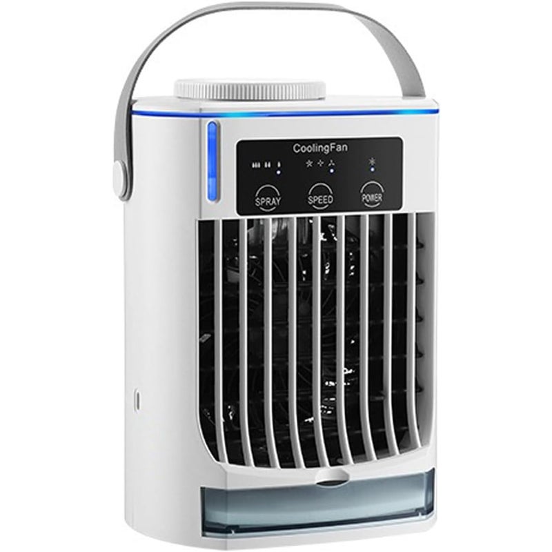 Mini wentylator stołowy USB-C z nebulizatorem, cichy i przenośny, odpowiedni do domu i biura