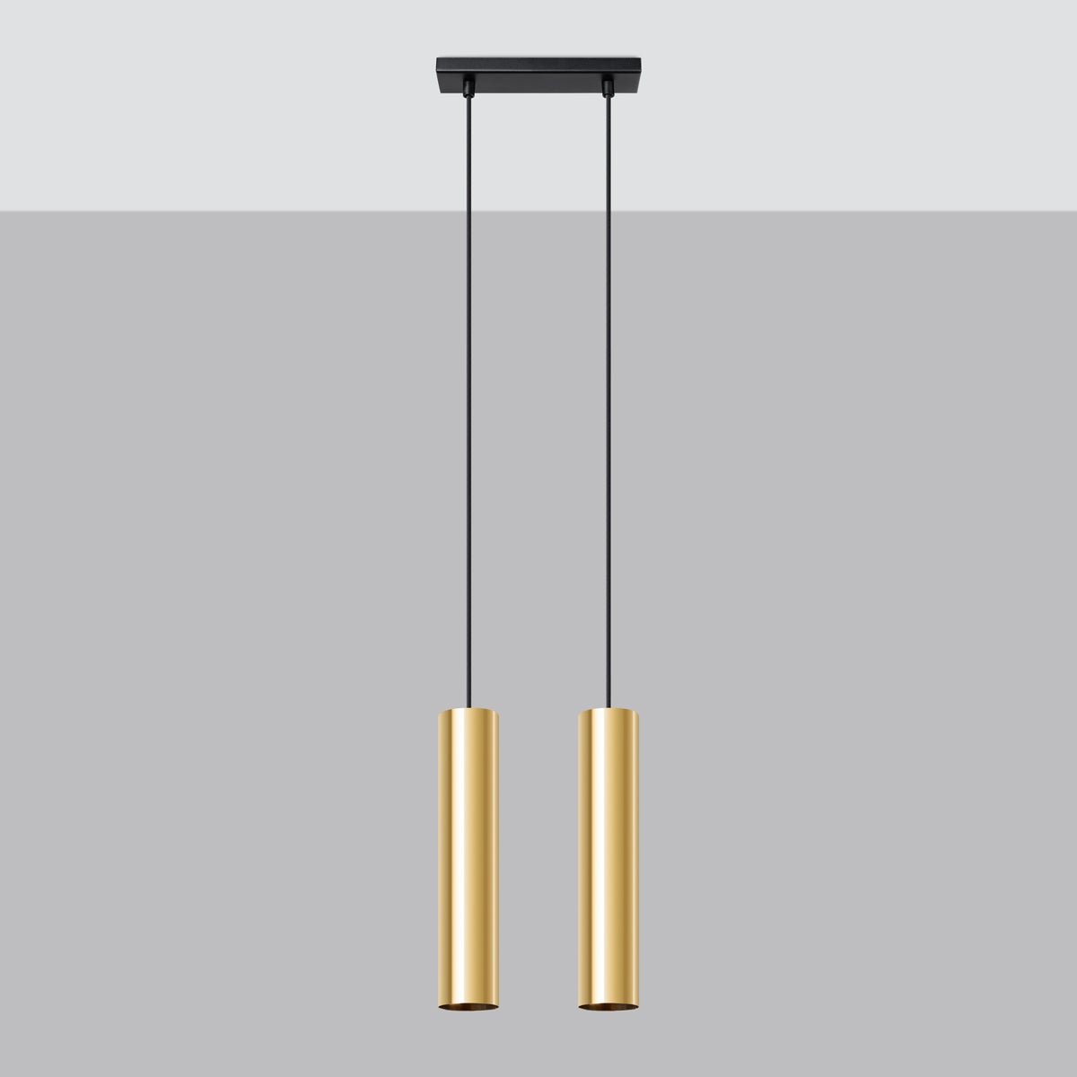 Lampa Wisząca TORIS 2 złoty połysk LED 4000K - 30x6x90cm Sollux