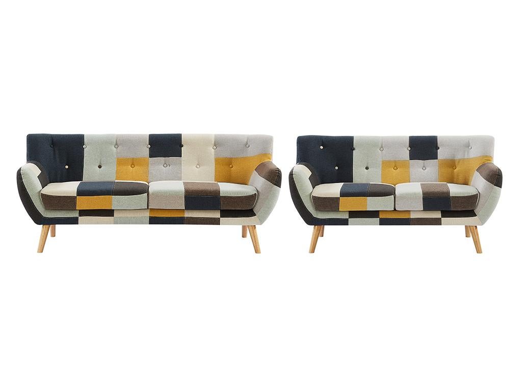 Kanapa 3+2-osobowa z tkaniny patchwork SERTI II