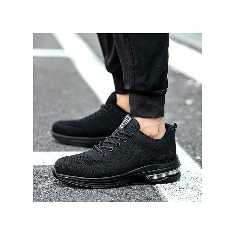 Chaussures de Securité Hommes Femmes Legere Basket de Securite Respirante Confortable Chaussure de Travail avec Embout en Acier Noir Taille 39 - 5