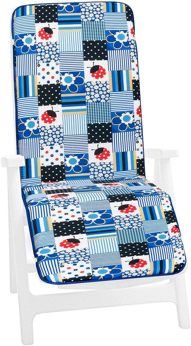 Poduszka Na leżak 100% Wyprodukowano We Włoszech Fotel Miękki Leżak Składanie Niebieskie Biedronki