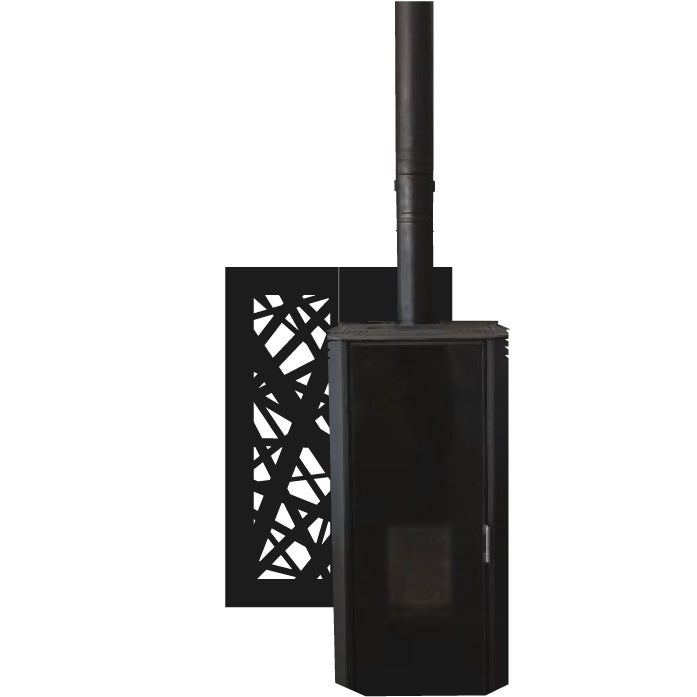 Plaque de protection murale Design Paradis Noir | Largeur 80 - Hauteur 120cm | deko-poele.fr - 2