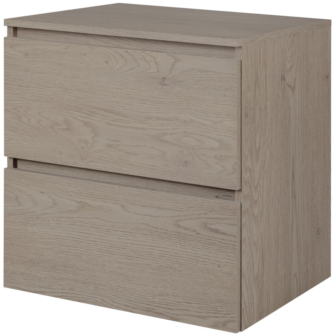 Szafka łazienkowa SIMPLE 60 cm dąb ciemny z blatem 2 szuflady soft close