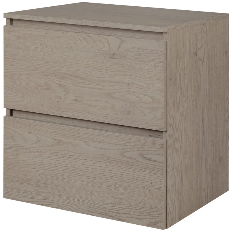 Szafka łazienkowa SIMPLE 60 cm dąb ciemny z blatem 2 szuflady soft close