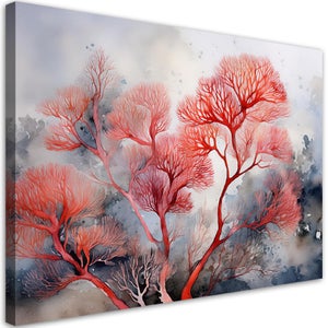 Runa Art Astratto Quadri Moderni - Made In Germany - Murali Grigio Rosso Nero 4 Pezzi 102542a