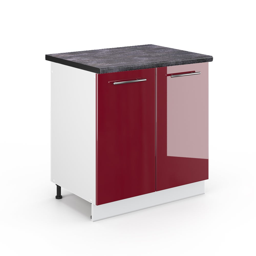 Vicco Szafka pod zlew Fame-Line, Bordowa Czerwień wysoki połysk, 80 cm , BP Antracyt