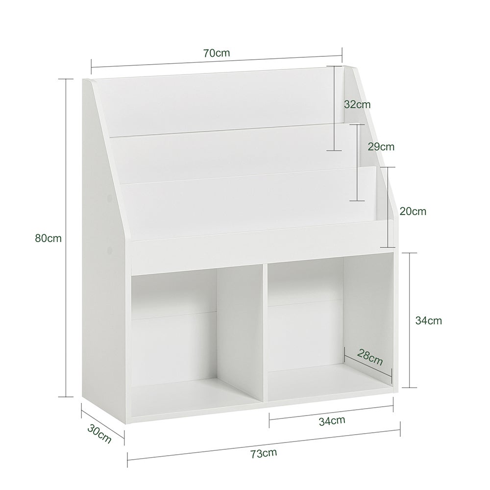 Bibliothèque pour Chambre enfant en MDF Blanc H. 80 x l. 73 x P. 30 cm - 3