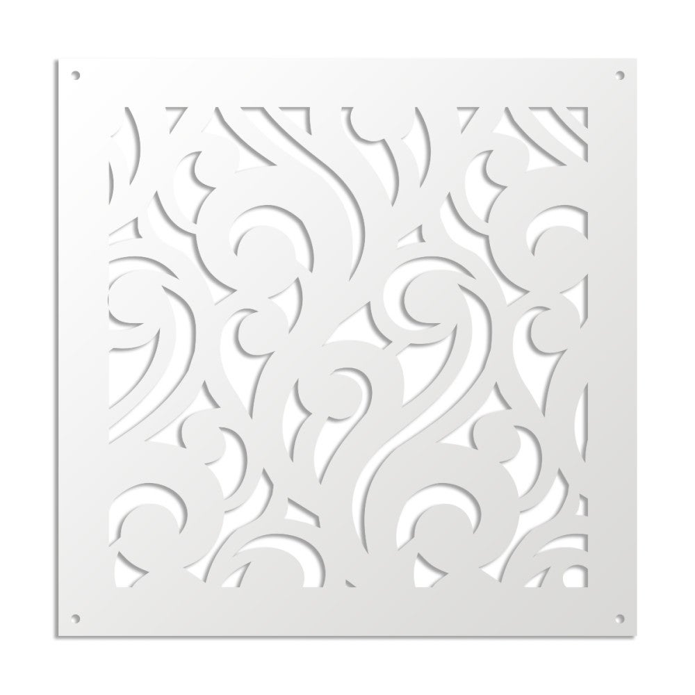 CURL - Panel perforowany z PVC - Osłona przeciwsłoneczna - Rozmiar 73x73 cm - Grubość 1 cm - Kolor BIAŁY