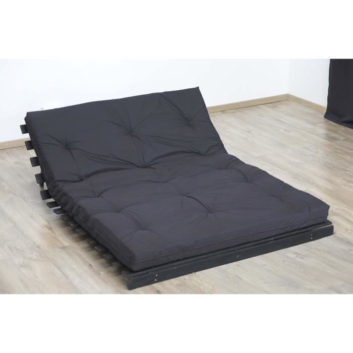 Matelas 140 X 190 - Futon - 15 Cm - Ferme Et Equilibre - Anthracite - 3
