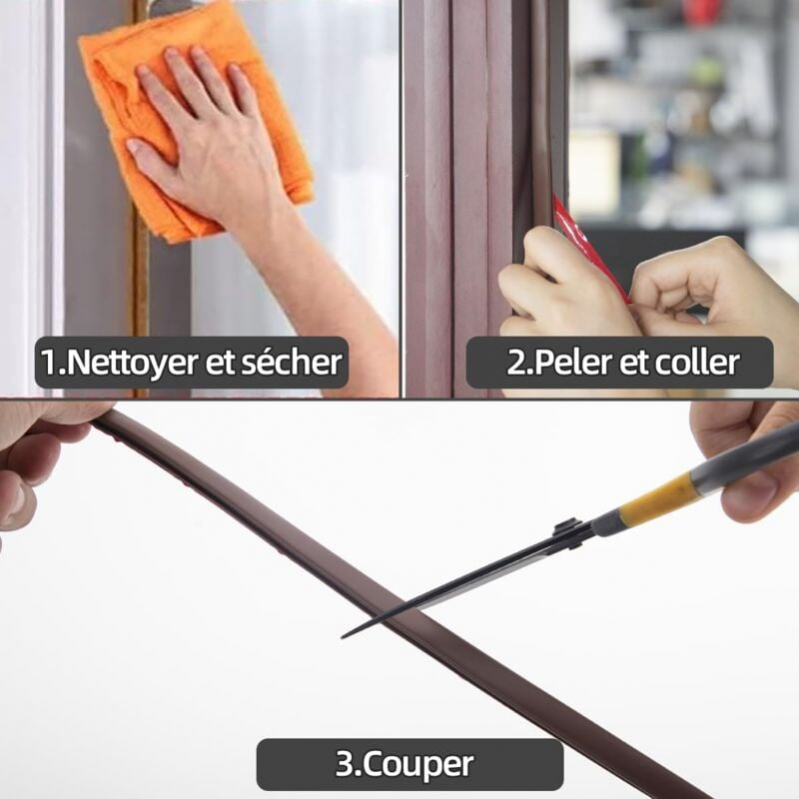 Guarnizione per porte e finestre da 6 m/236 pollici, sostituzione dell'isolamento acustico della guarnizione della porta e della finestra a forma di D - 3