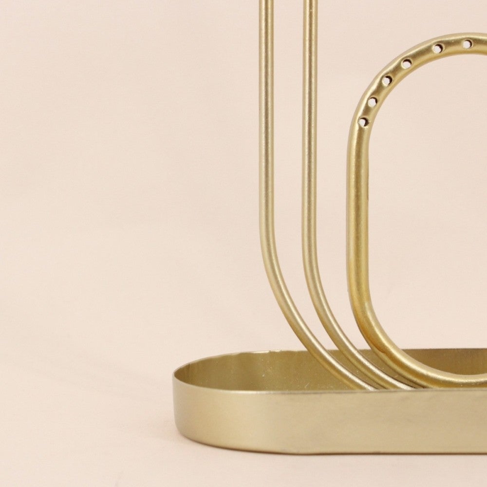 Porte bijoux en métal doré 30cm - Azao - 4
