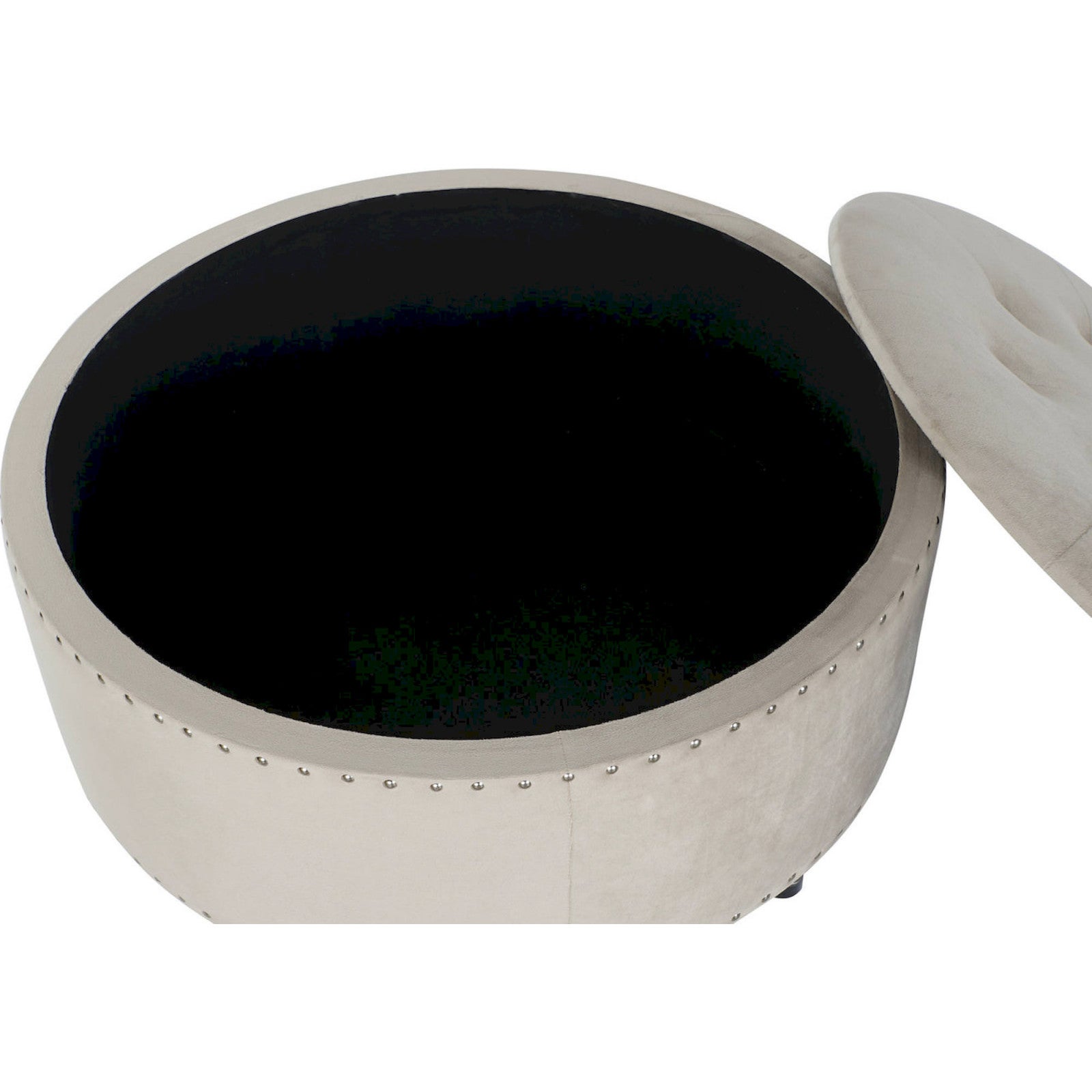 Pouf élégant en polyester pour entrée confortable 80 x 80 x 43 cm Beige clair nuancé d'argenté - 5