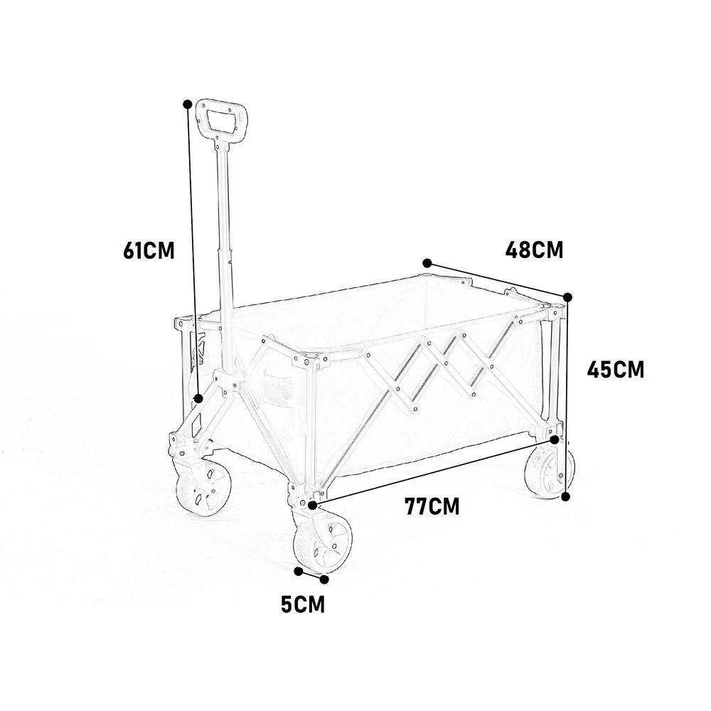Chariots avec roues tout-terrain avec poignée réglable pour le camping le shopping la pêche sportive vert noir - 7