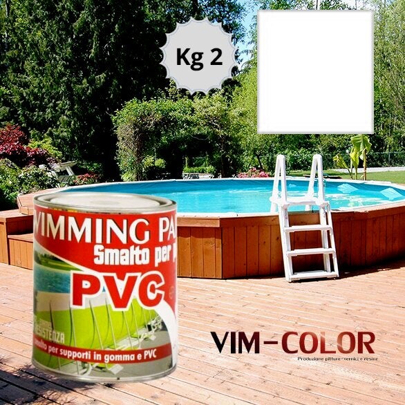 Swimming Paint Vernice Smalto Per Piscine Teli In Pvc K5 Colori Ral Kg 2 Bianco (15 M²) - 4