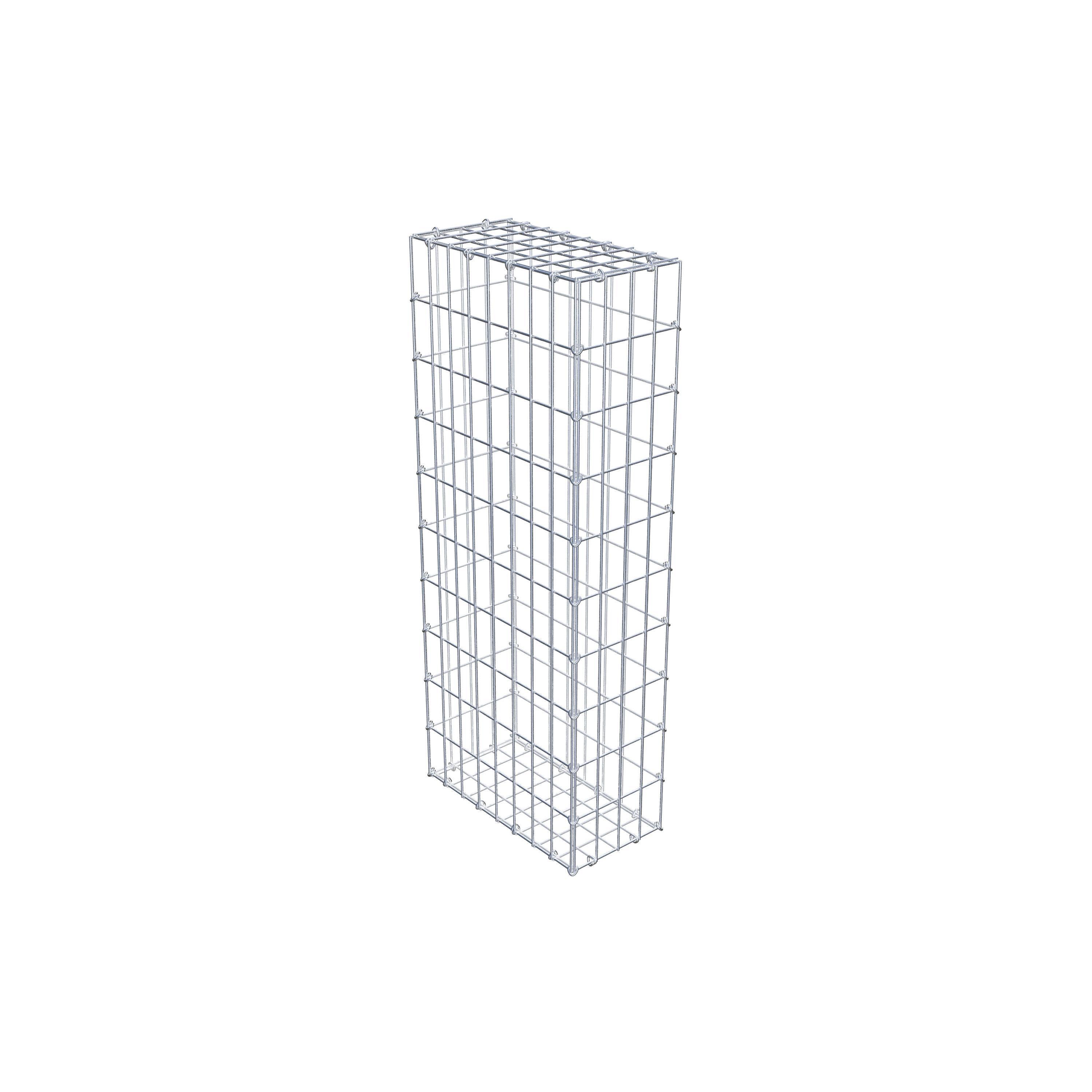 Gavión de acero galvanizado 100x40x20cm (LxAxP), malla 5 x 10cm, Anillo en C, jaula metálica para muro o jardín - 3