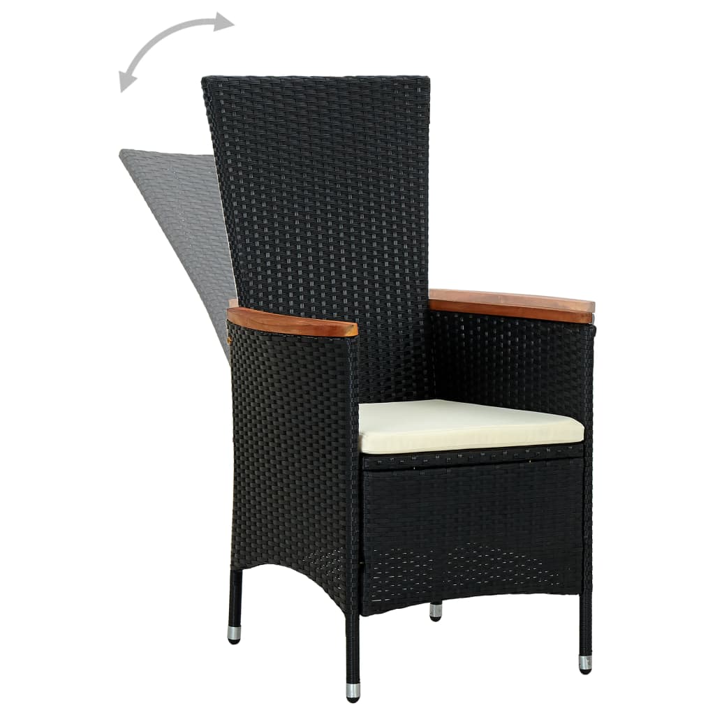 Maison Exclusive - Set da Pranzo da Giardino 7 pz in Polyrattan e Acacia Nero - 3