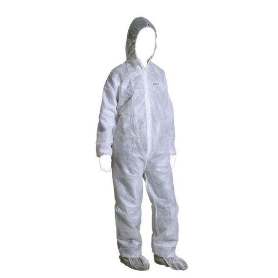 Buzo de Trabajo blanco en Polipropileno con capucha 45 g/m M Blanco