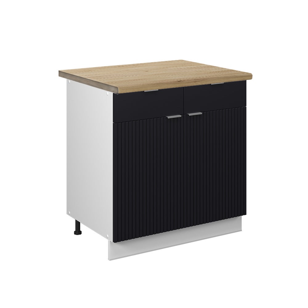 Vicco Szafka dolna do kuchni Fame-Line, Czarne paski, 80 cm , BP Dąb