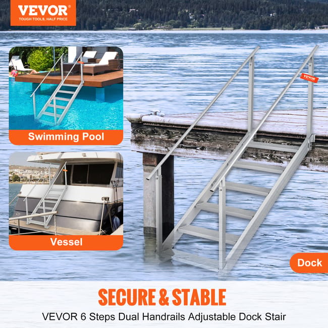 Échelle De Quai 4 Marches Amovible, échelle De Ponton En Alliage D Aluminium Charge 500 Lb 226 Kg Marche 78 Mm Tapis Antiderapant Caoutchouc Pour Embarquement A Bord De Bateau Lac Piscine P 010858591091 Échelle De Quai 4 Marches Amovible, échelle De Ponton En Alliage D Aluminium Charge 500 Lb 226 Kg Marche 78 Mm Tapis Antiderapant Caoutchouc Pour Embarquement A Bord De Bateau Lac Piscine P 010858591091