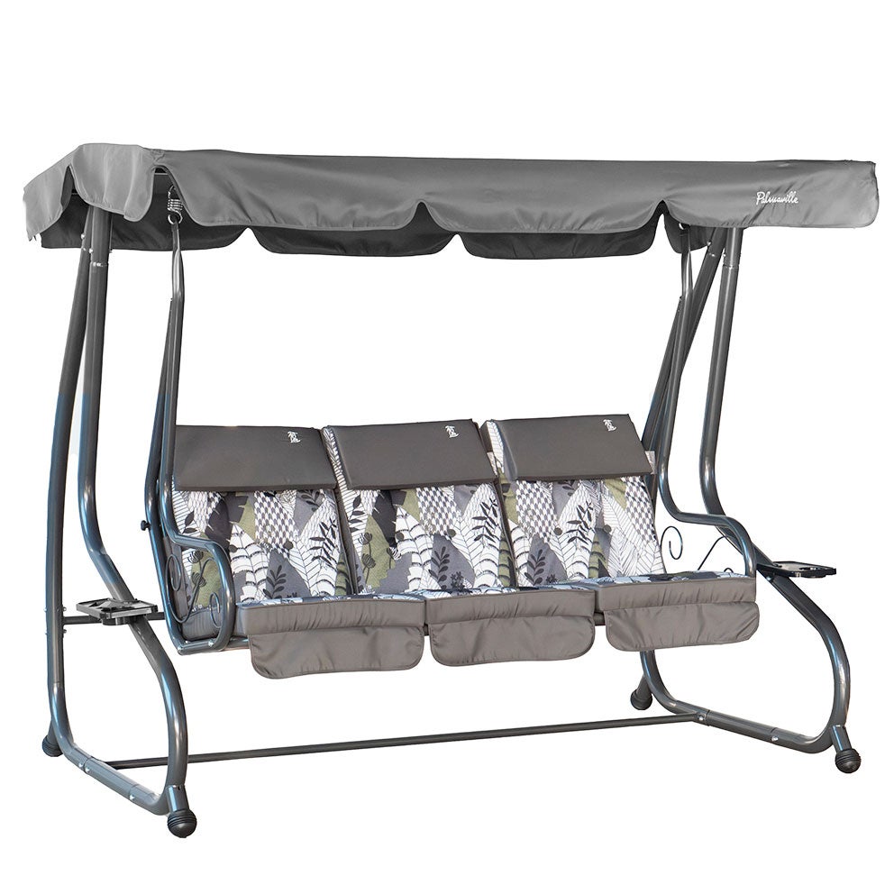 Dondolo Letto Reclinabile 3 Posti Con Tettuccio - Per Giardino, Terrazza, Esterno