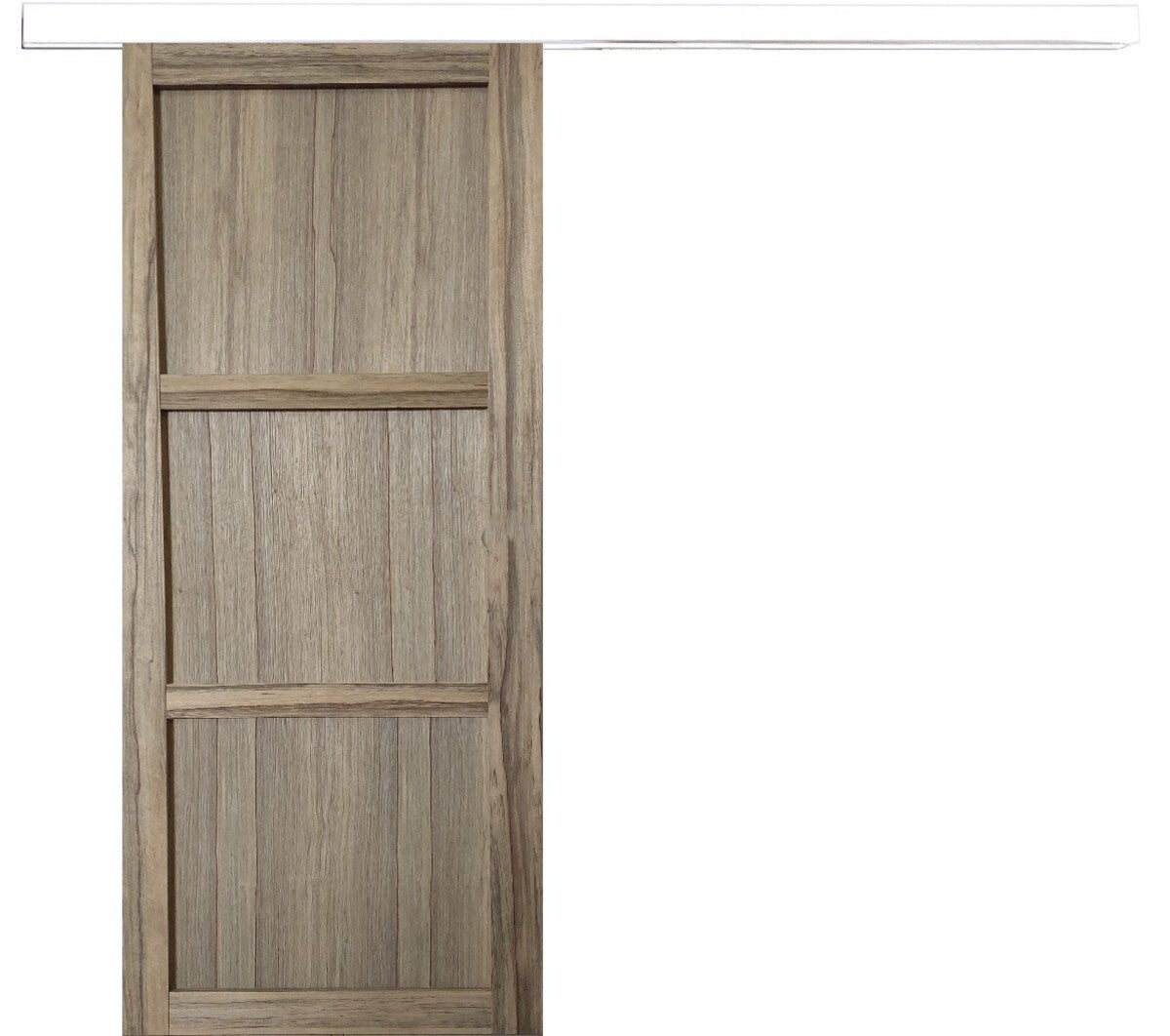 Puerta corredera Frake 3 hojas Al204 x L83 + listón blanco sin manilla ...