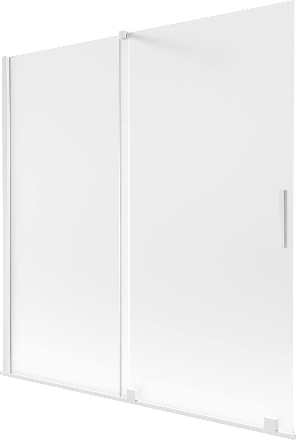 Mexen Velar parawan nawannowy 2-skrzydłowy rozsuwany 160 x 150 cm, szron, biały - 896-160-000-31-20