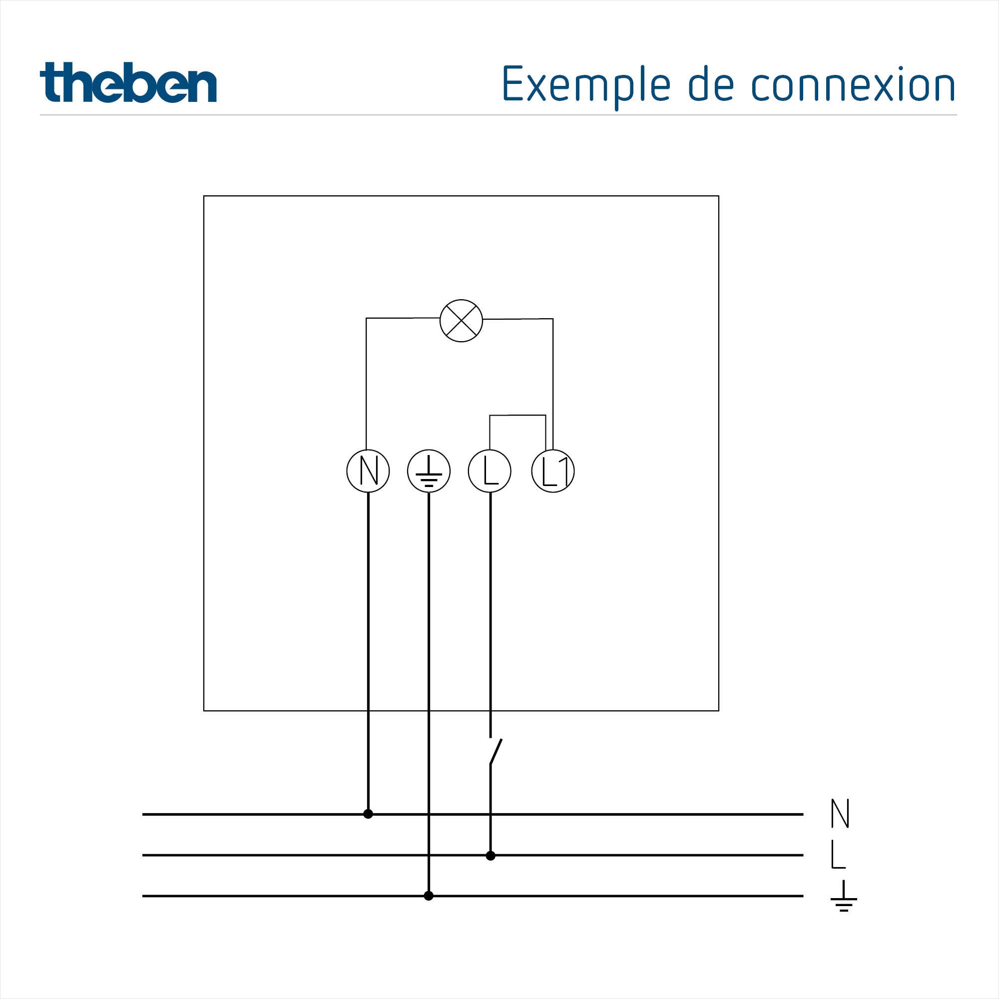 Theben 1020697 theLeda B50L W BK Reflektor LED 50 W, obrotowy 360°, 3000 K, czarny - 4