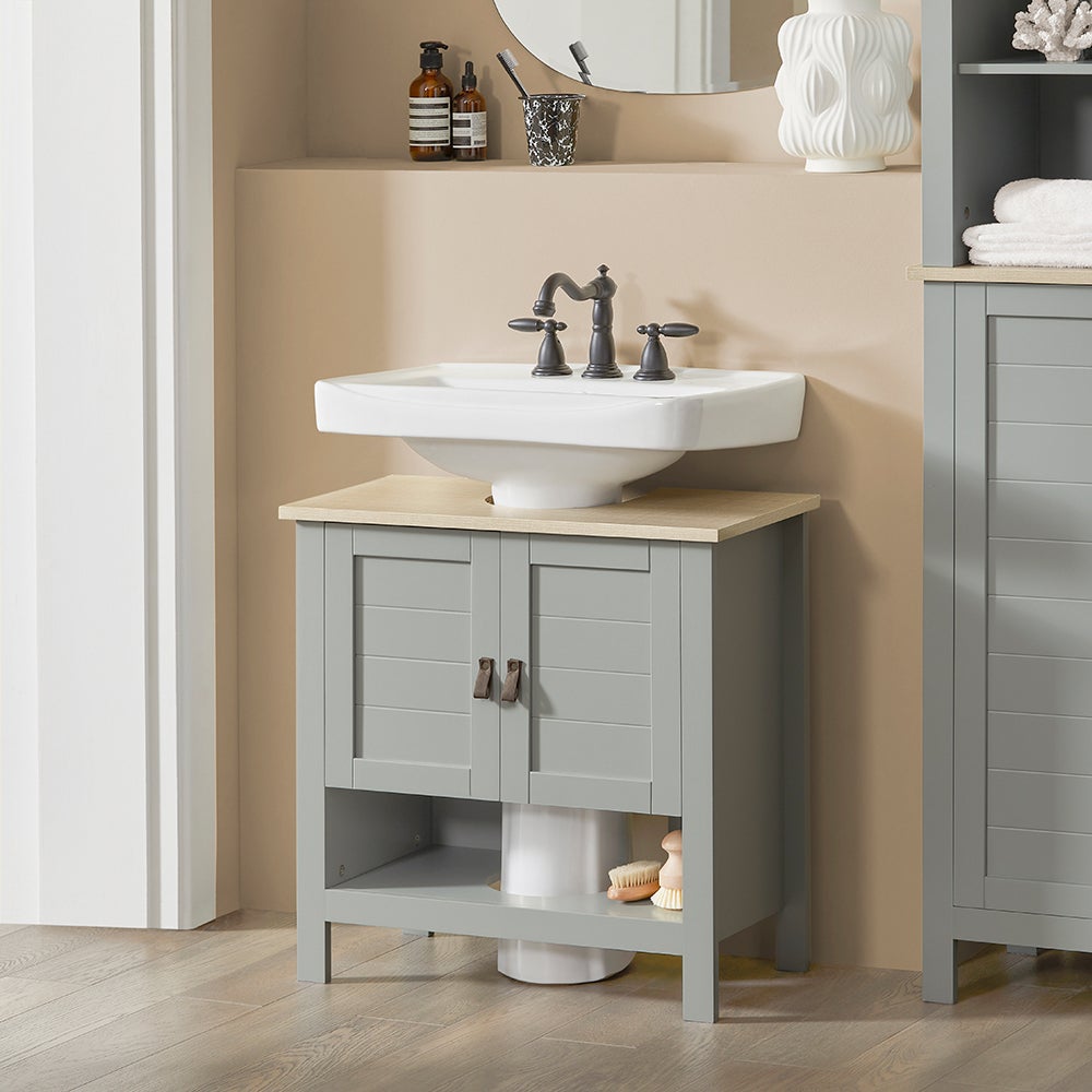 Mobile Sottolavabo Aterno 70x63 Cm Con 2 Cassetti – Grigio, Elegante E Stabile Per Il Bagno