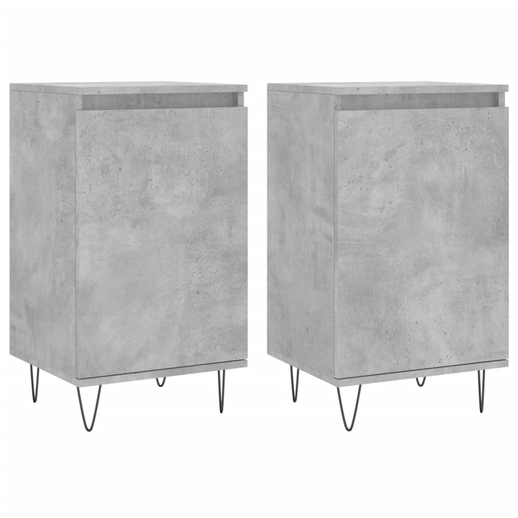 VidaXL Buffet Gris Béton 40x35x70 Cm – Bois D'ingénierie & Métal – 2 Compartiments