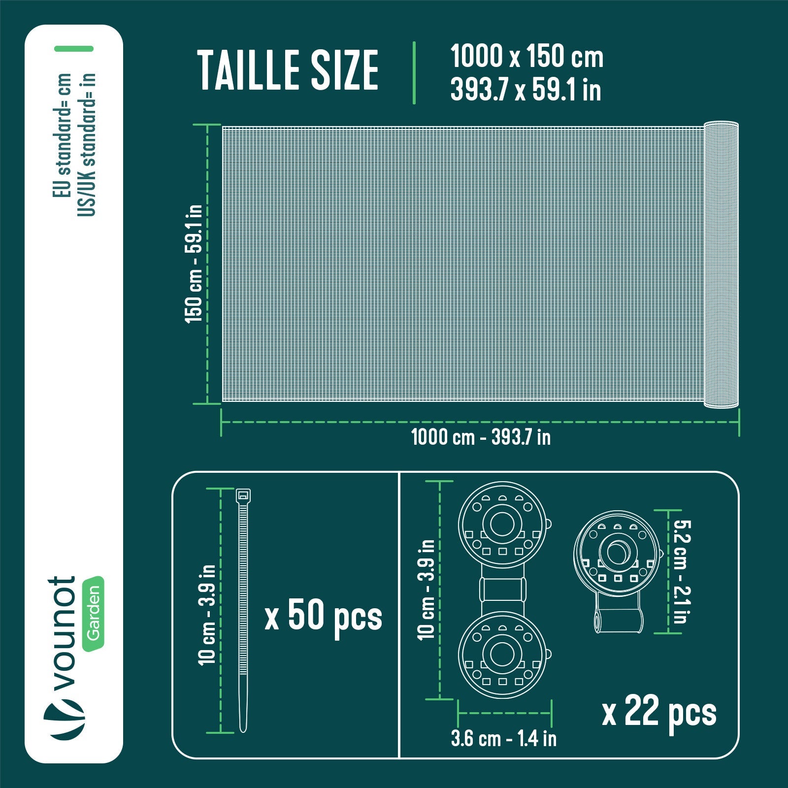 Rete Ombreggiante 1.5×10m, Telo Frangivista Recinzione Giardino HDPE, Verde - 3