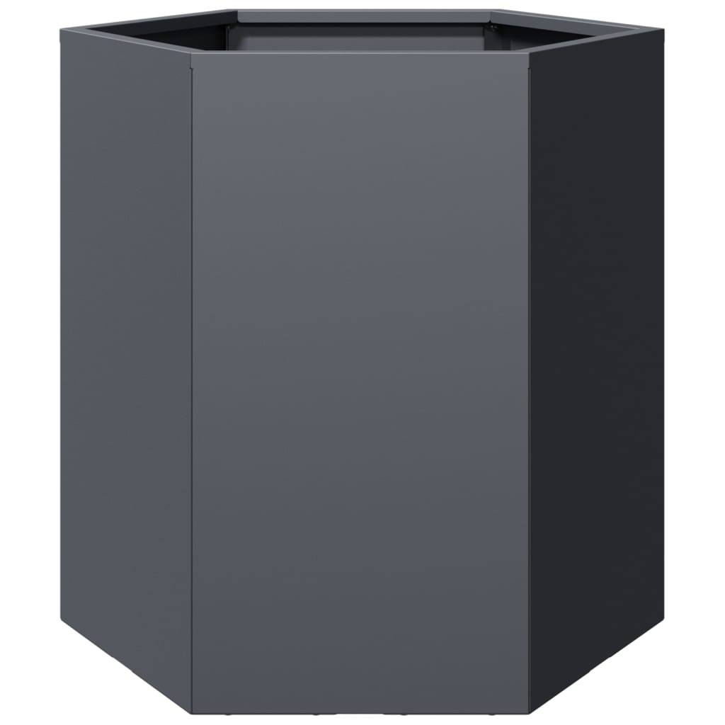 Maison Exclusive - Jardinera hexagonal acero gris antracita 46x40x45 cm - 5