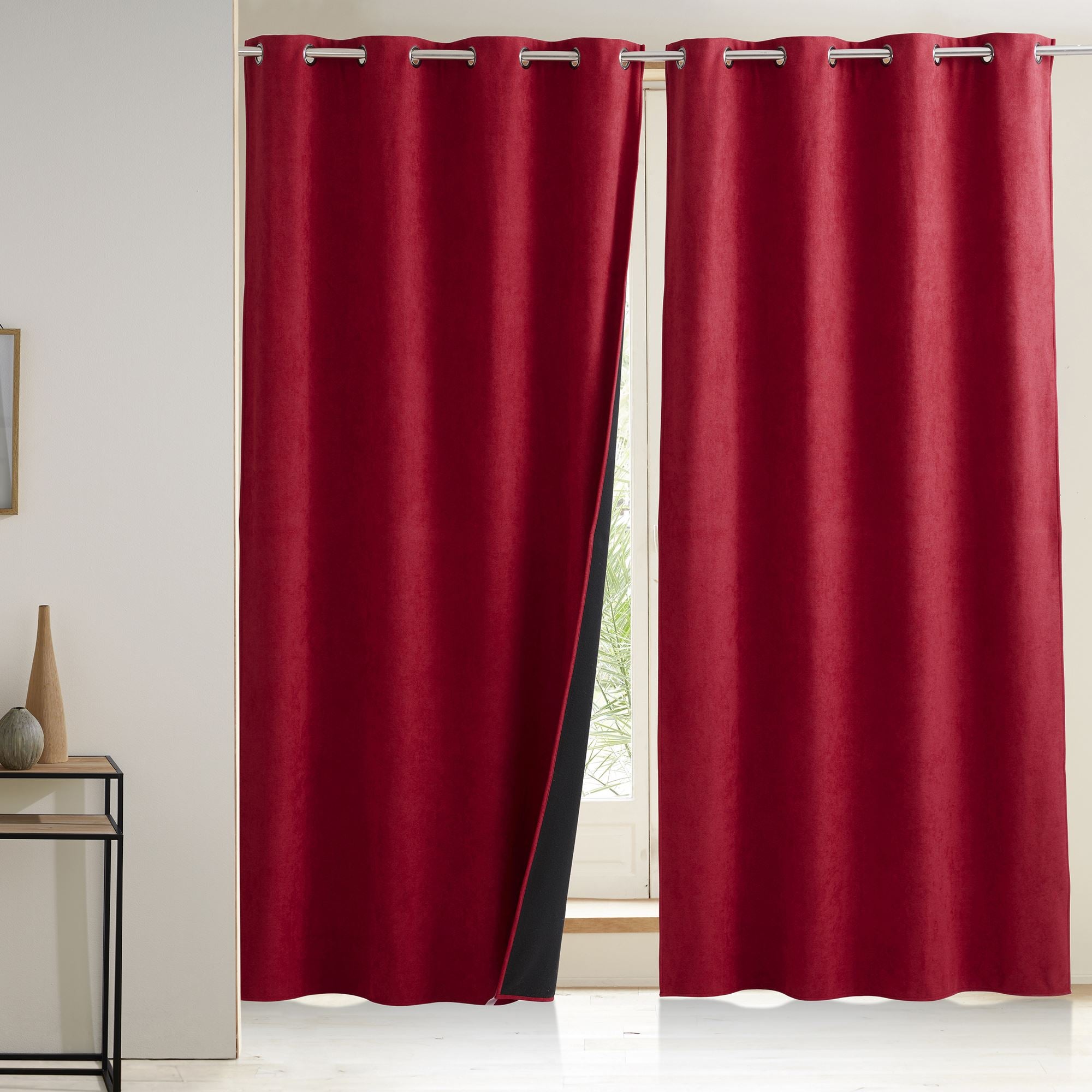 Rideaux Rouges 15 Ft Delong Rideau occultant CONFORT 140x260 rouge en polyester | Leroy Merlin