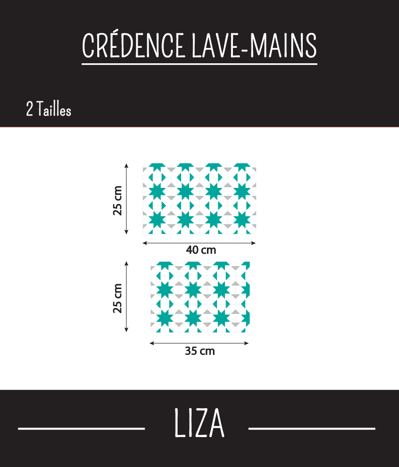 Crédence Lave-mains adhésive LIZA 40 cm x 25 cm Ma Nouvelle Déco - 2