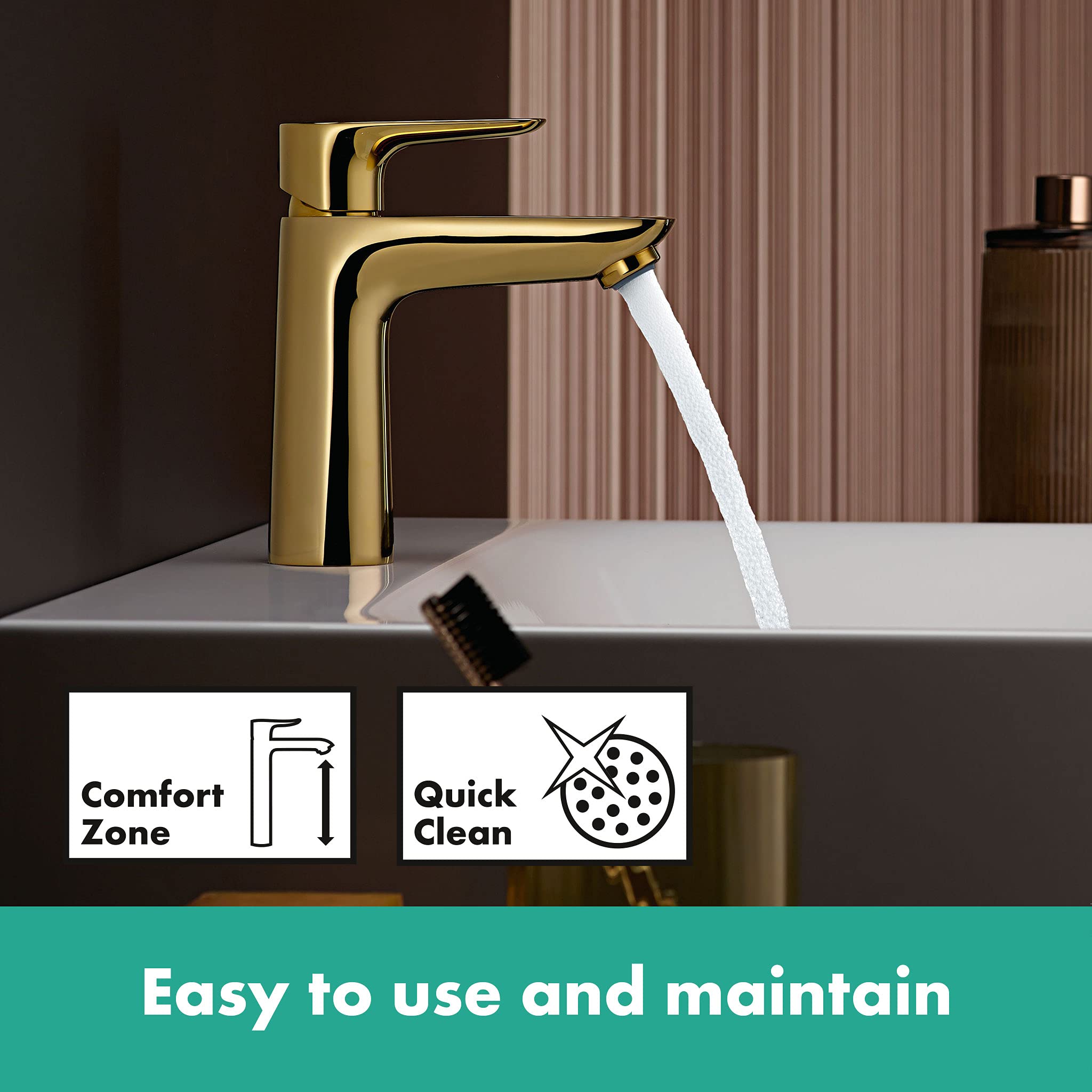 Mitigeur lavabo HANSGROHE Talis 110 CH3 Coolstart Aspec doré poli - 7