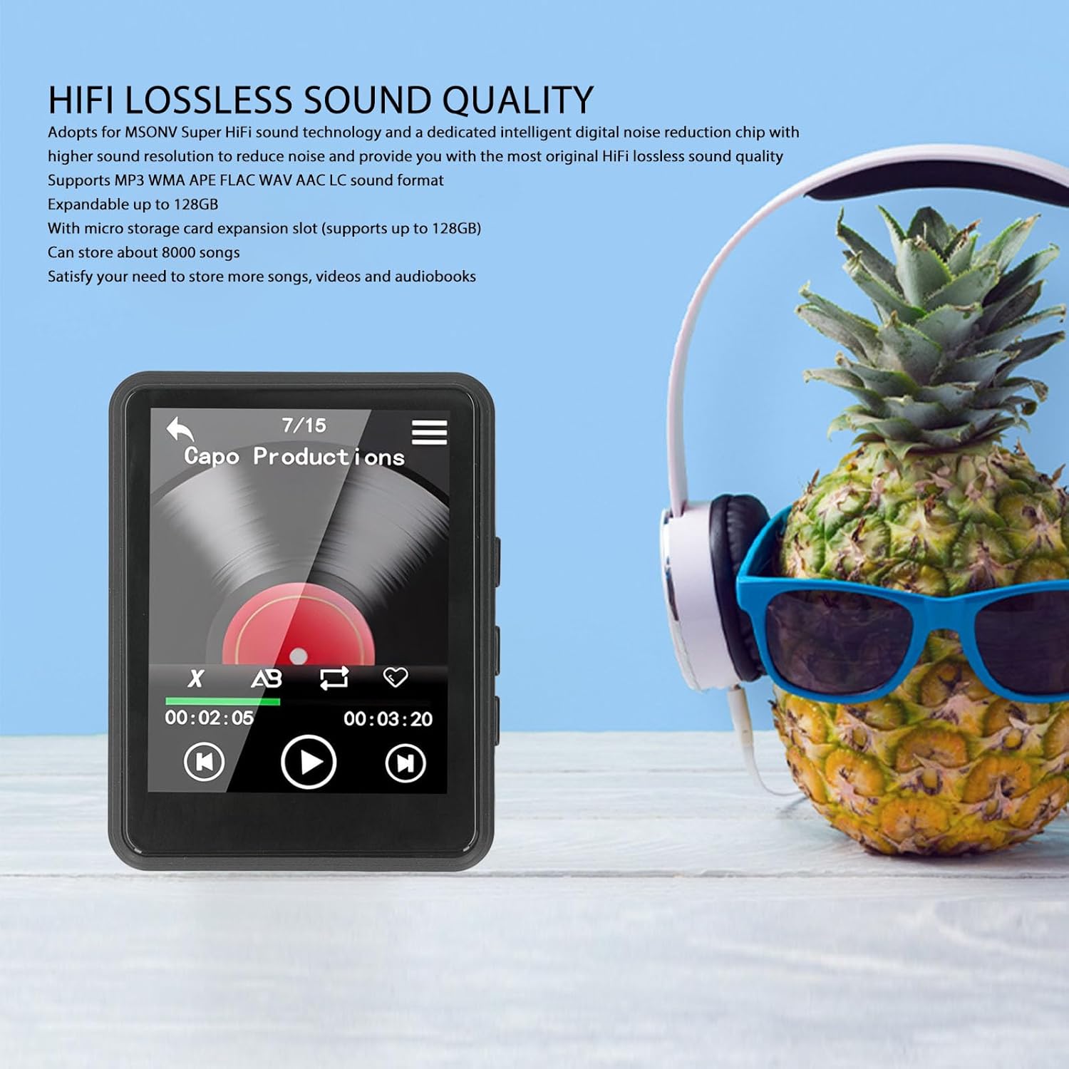 (Sans Carte） Lecteur MP3 MP4, Lecteur de Musique MP3 avec écran Tactile Complet de 2,4 Pouces et Mémoire, Lecteur MP3 Classique Haut-parleurs HD Intég - 3